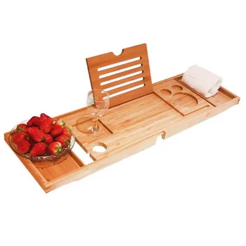 Bamboo Bathtub Tray Adjustable Retractable Bathroom Bathtub Organizer with Book Tablet Wine Glass Cup Towel Holder
Bamboo Bathtub Tray Adjustable Retractable Bathroom Bathtub Organizer with Book Tablet Wine Glass Cup Towel Holder