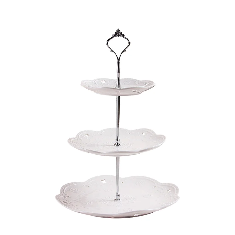 Round White Embossed Ceramic Fruit Plate European Three-layer Snack Dish Cake Tray Living Room Creative Candy Tray Shelf
Round White Embossed Ceramic Fruit Plate European Three-layer Snack Dish Cake Tray Living Room Creative Candy Tray Shelf