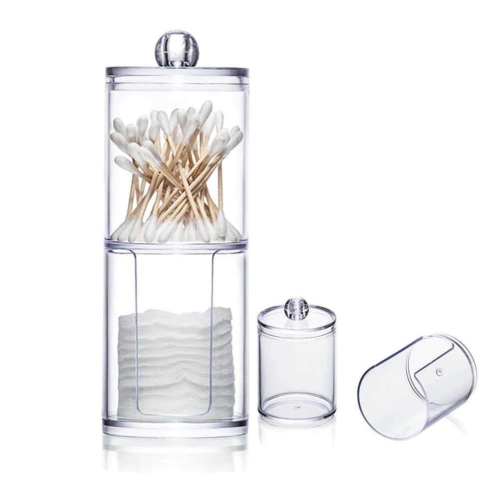 Two-layer Makeup Organizer Acrylic Multifunctional Round Cotton Swabs Container Cosmetic Cotton Pad Jewelry Storage Box Holder
Two-layer Makeup Organizer Acrylic Multifunctional Round Cotton Swabs Container Cosmetic Cotton Pad Jewelry Storage Box Holder