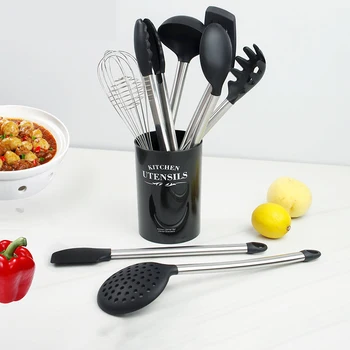 Silicone Kitchenware Set Heat Resistant Baking Utensils Spatula Shovel Soup Spoon with Wooden Handle Non-stick Cookware
Silicone Kitchenware Set Heat Resistant Baking Utensils Spatula Shovel Soup Spoon with Wooden Handle Non-stick Cookware