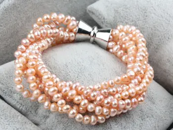 NEW Multi Strands Natural Pink 5-6MM Freshwater Pearl Bracelet with Magnetic Clasp 
NEW Multi Strands Natural Pink 5-6MM Freshwater Pearl Bracelet with Magnetic Clasp