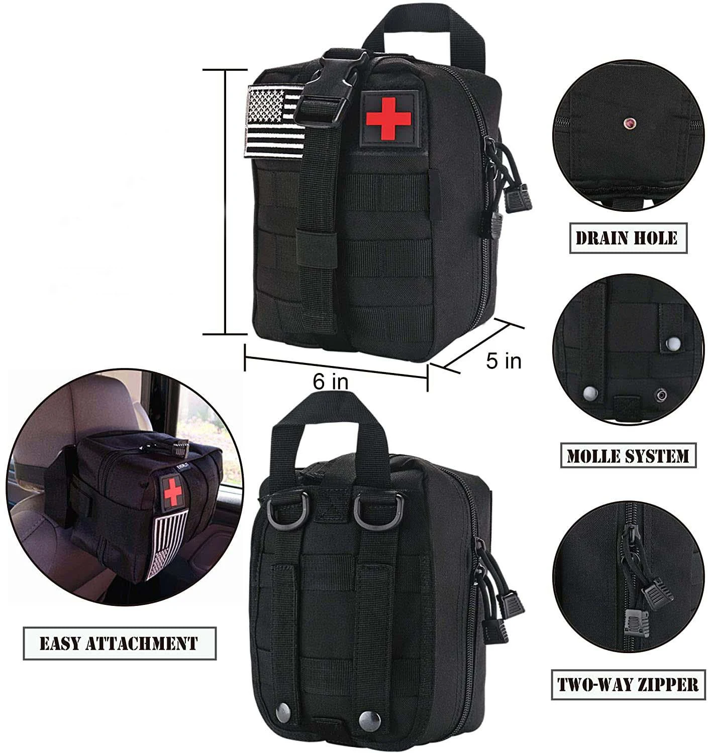 Survival First Aid Kit, Tactical Molle IFAK Pouch Emergency First Aid Survival Kits Camp Tool Trauma Bag Outdoor Gear 11 H94757a40a15e4e18a58b87cf7ac100c7a