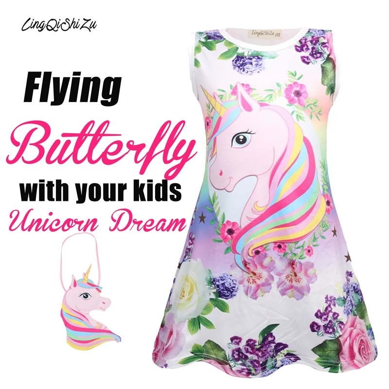 3-8 Years Toddler Summer Dress For Girls Crew-neck Unicorn Party Kids Summer Dresses Children Vintage Kids Dresses For Girls
3-8 Years Toddler Summer Dress For Girls Crew-neck Unicorn Party Kids Summer Dresses Children Vintage Kids Dresses For Girls