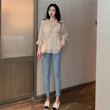 Autumn 2019 New Youth Girl's Sweet Ear V-neck Temperament Shows Slim And Foreign Style Chiffon Top Trend
Autumn 2019 New Youth Girl's Sweet Ear V-neck Temperament Shows Slim And Foreign Style Chiffon Top Trend