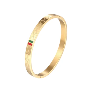 Trendy Bangle for Women Red and Green Charm Stainless Steel Gold Plating Jewelry Lover Bangle Luxury Wedding Female Bangle
Trendy Bangle for Women Red and Green Charm Stainless Steel Gold Plating Jewelry Lover Bangle Luxury Wedding Female Bangle