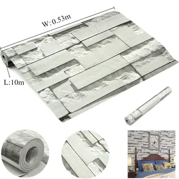 0.53*10m 3D Wall Stickers Brick Pattern Textured Non woven Wallpaper Sticker TV Background Room Home Decor Light Gray
0.53*10m 3D Wall Stickers Brick Pattern Textured Non woven Wallpaper Sticker TV Background Room Home Decor Light Gray