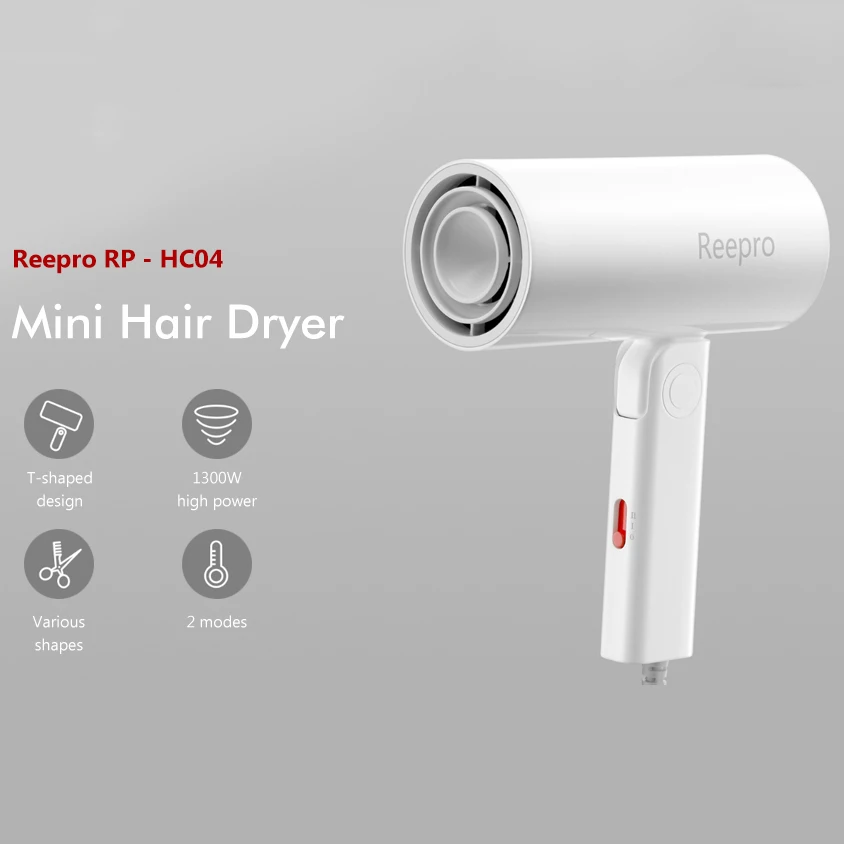 Профессиональный фен для волос Reepro Быстросохнущий складной с ручкой Портативная