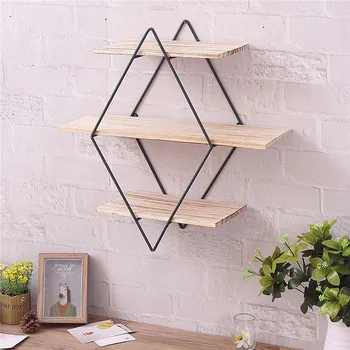 Metal Wall Shelf Three-tier Wood Wall Storage Shelf Rack Iron Craft Storage Rack Wall Decor Holder Decorative Wall Shelves 
Metal Wall Shelf Three-tier Wood Wall Storage Shelf Rack Iron Craft Storage Rack Wall Decor Holder Decorative Wall Shelves