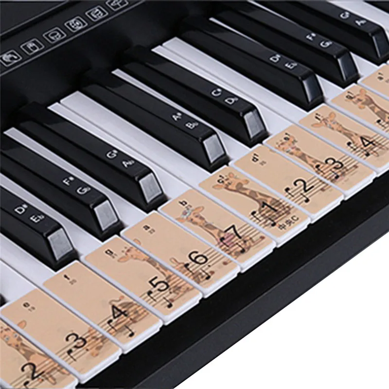 37/49/54/61/88 Key Transparent Piano Sticker Keyboard Removable Electronic Beginners | Спорт и развлечения