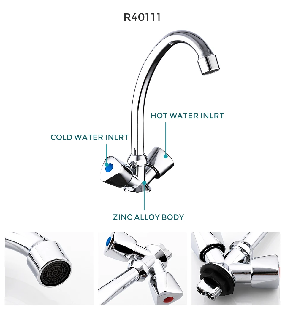 FRUD Faucet Kitchen Tap Sink Mixer Double Handle Kitchen Faucets Swivel Spout Kitchen Water Mixer Tap Kitchen torneira cozinha
