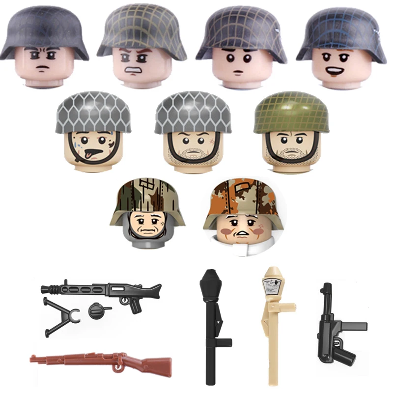 

WW2 German Army Soldiers Figures Weapon Building Blocks WW2 Army Soldiers Figures 98K Guns Helmet Weapons Accessories Bricks Toy
