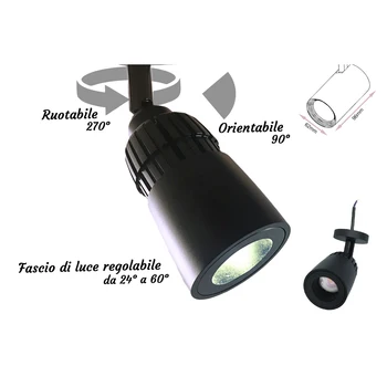 LEDLUX LP1803C headlight Led ceiling wall lamp 10W warm white 2700K blackbody light angle adjustable from 24 to 60 Gra
LEDLUX LP1803C headlight Led ceiling wall lamp 10W warm white 2700K blackbody light angle adjustable from 24 to 60 Gra