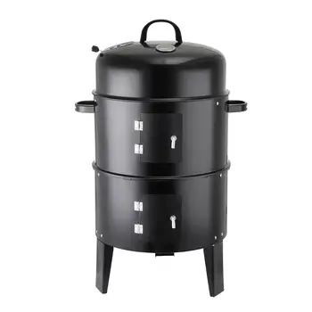 

DIY Smoker BBQ Grill Round Charcoal Stove Outdoor Bacon Portable Barbecue Grills 40x80cm