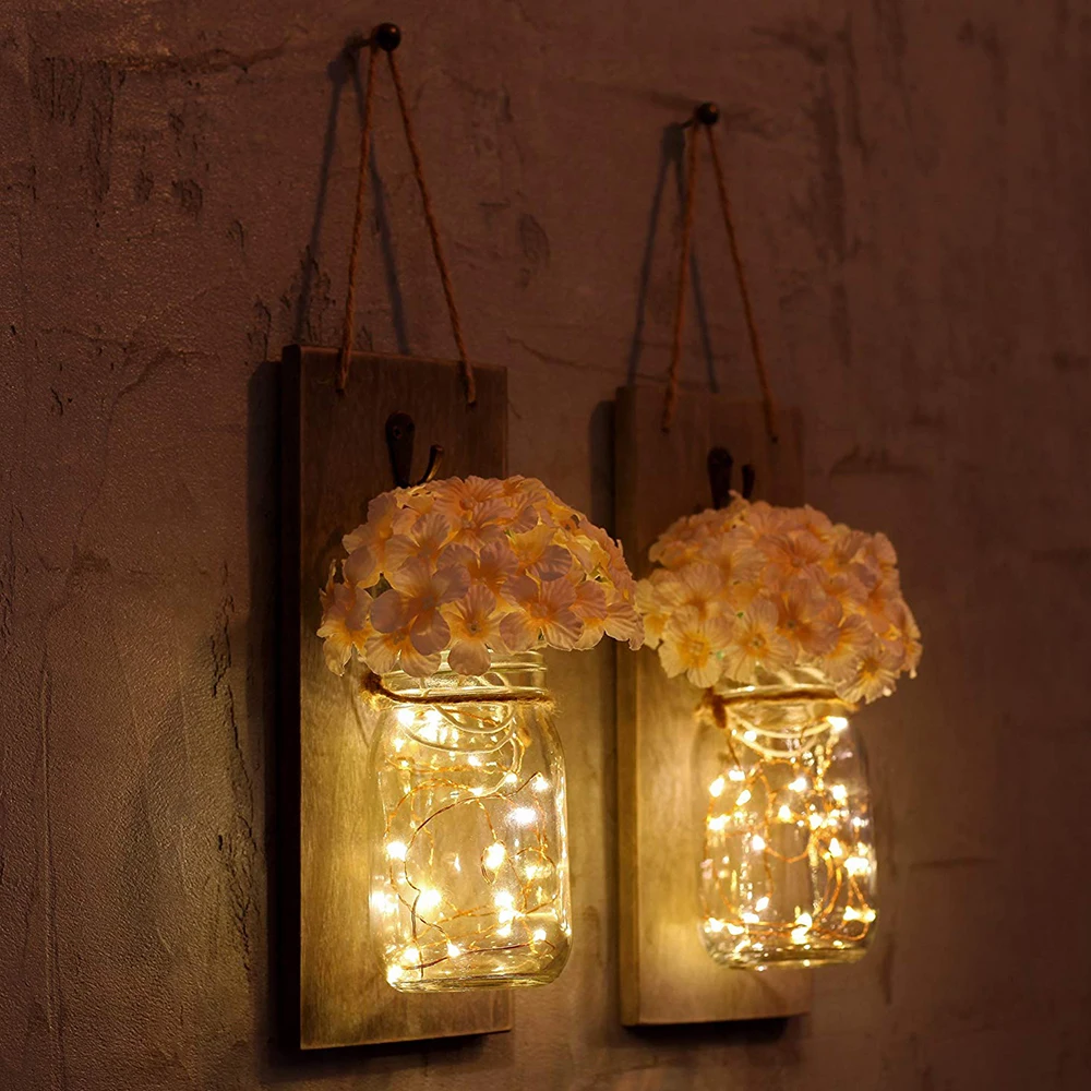 2 Pack 20 LED Fairy Light Mason Jar Lid Lamp 8 Mode 2M Battery Remote Control Rustic Wall Sconces Outdoor Garden Home Decoration
2 Pack 20 LED Fairy Light Mason Jar Lid Lamp 8 Mode 2M Battery Remote Control Rustic Wall Sconces Outdoor Garden Home Decoration