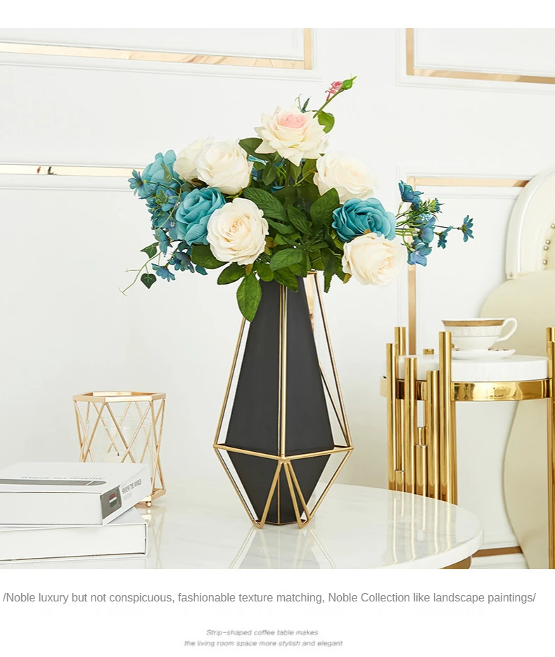 Duży metalowy wazon skandynawsko-minimalistyczny do dekoracji domu - Wianko - 4