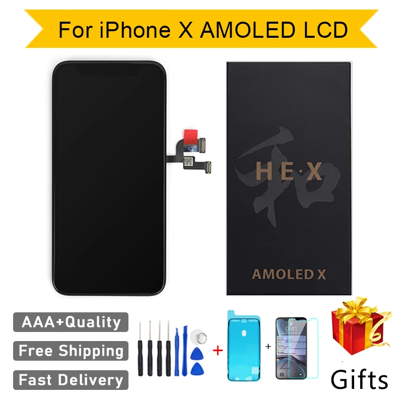 JFJVC Quality AAA H-X AMOLED LCD No Dead Pixel For IPhone X Display Touch Screen 5.8 Digitizer Assembly Replacement LCD Pantalla
JFJVC Quality AAA H-X AMOLED LCD No Dead Pixel For IPhone X Display Touch Screen 5.8 Digitizer Assembly Replacement LCD Pantalla