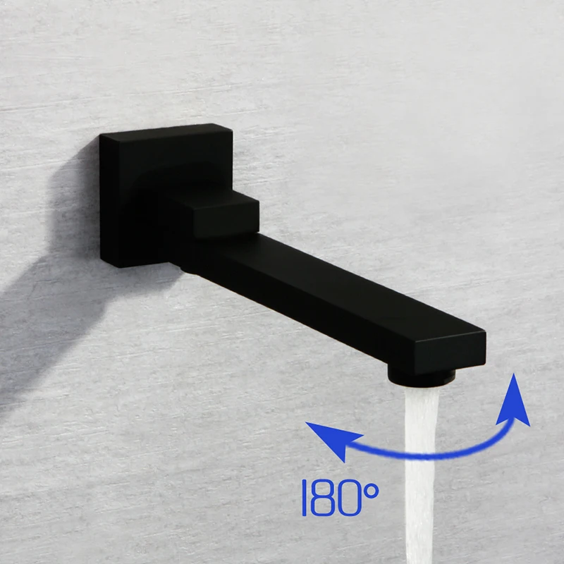 180 Degree Bathroom Square Black Bibcocks Faucets Tap Brass Chrome Spout Faucet Tap Wall Mounted 
180 Degree Bathroom Square Black Bibcocks Faucets Tap Brass Chrome Spout Faucet Tap Wall Mounted