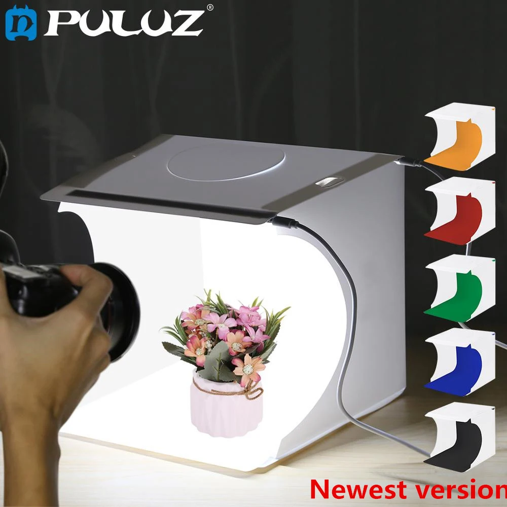 PULUZ 1/2LED Panels Lightbox Light box Mini Photo Studio Box 1100LM Photography Light Studio Shooting Tent Box Kit & 6 Backdrops
PULUZ 1/2LED Panels Lightbox Light box Mini Photo Studio Box 1100LM Photography Light Studio Shooting Tent Box Kit & 6 Backdrops
