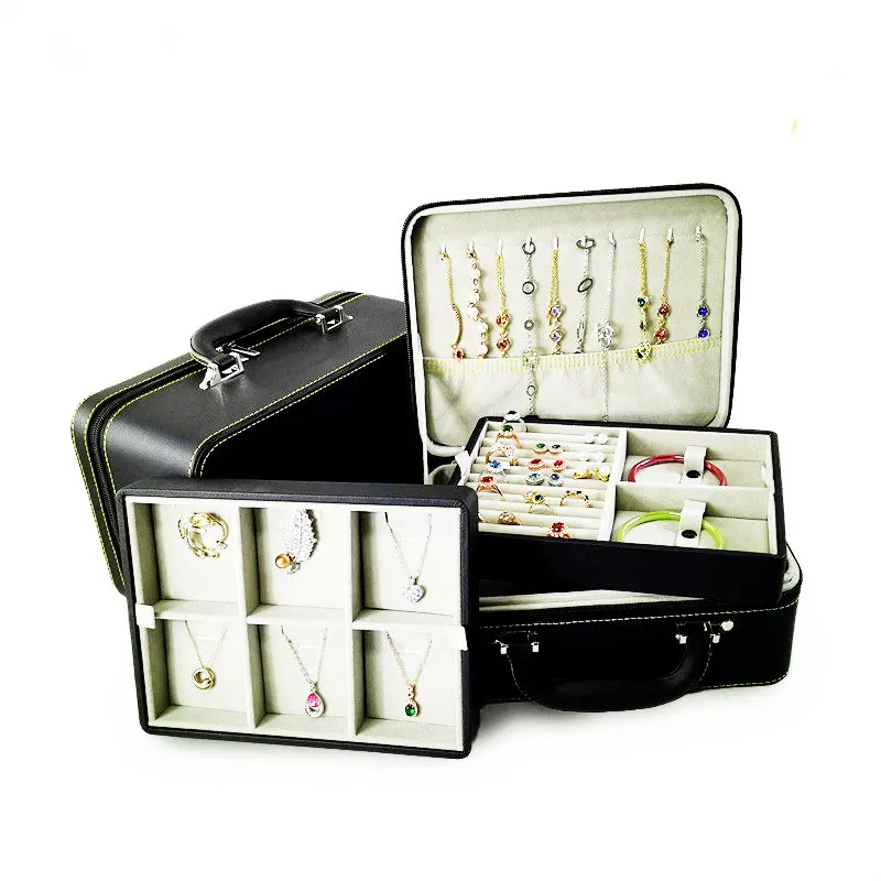 Large Capacity Custom Jewelry Box PU Velvet Jewellery Packaging for Ring Earring Necklace Storage Case
Large Capacity Custom Jewelry Box PU Velvet Jewellery Packaging for Ring Earring Necklace Storage Case