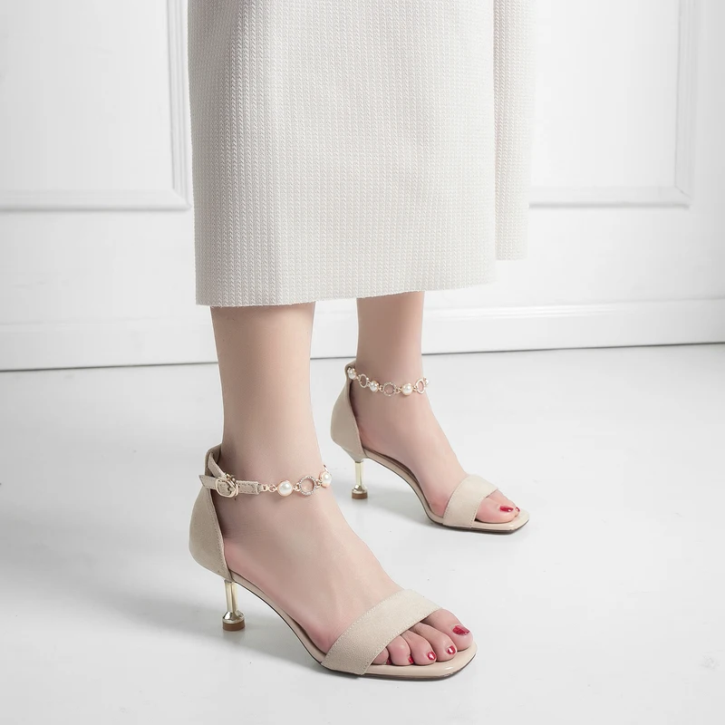 Pearl String Bead Ankle Strap Sandals Summer Women Shoes Open Toe Metal Thin High Heels Women Pumps Office Shoes 2020
Pearl String Bead Ankle Strap Sandals Summer Women Shoes Open Toe Metal Thin High Heels Women Pumps Office Shoes 2020