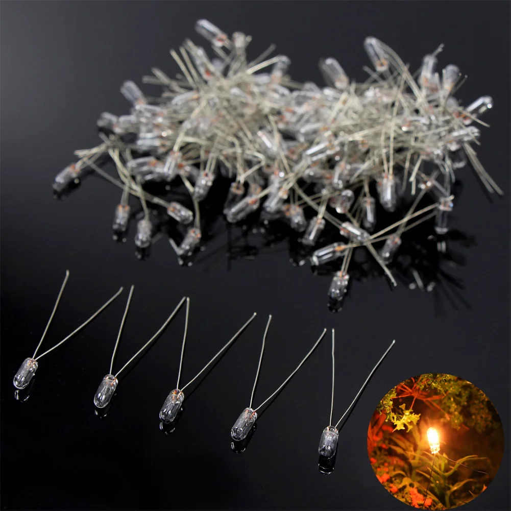 

Evemodel MP02W 100pcs 3mm 12V Clear Mini Bulbs Grain of Wheat Bulbs Warm White