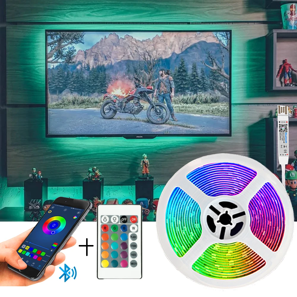 Светодиодные ленты RGB 5050 5 В Bluetooth Гибкая лампа 1 м 2 3 4 | Лампы и освещение
