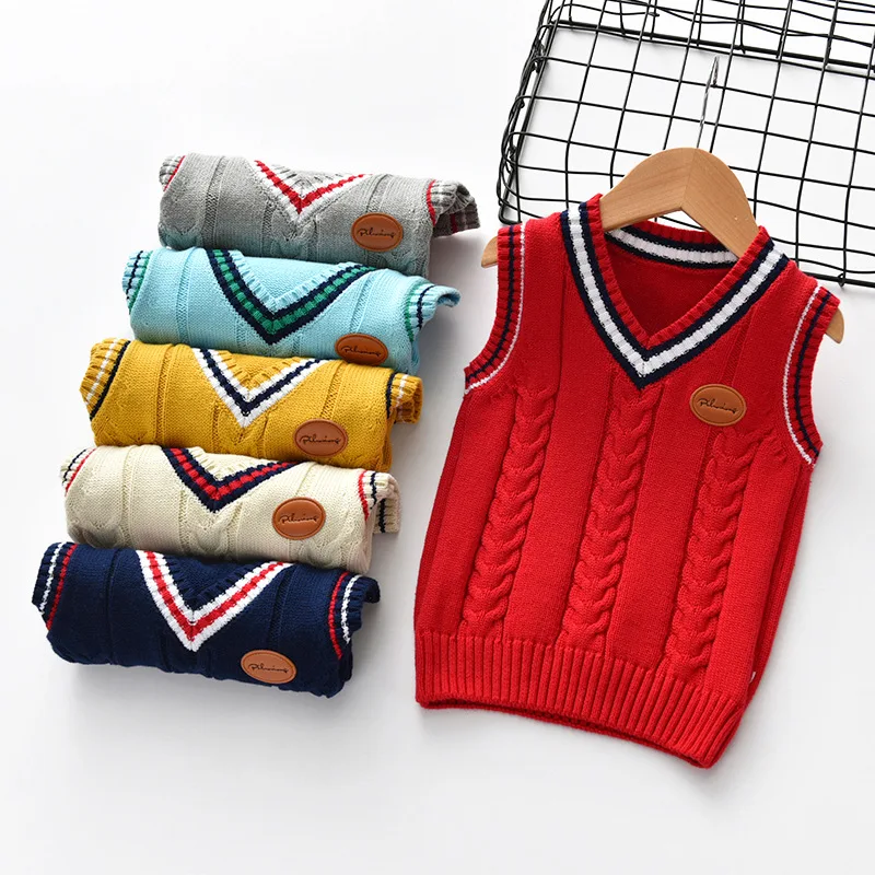 2019 Autumn And Winter New Style Kids' Sweater V-neck Linen Flower Color Vest School Uniform Knitted Vest Pure Cotton
2019 Autumn And Winter New Style Kids' Sweater V-neck Linen Flower Color Vest School Uniform Knitted Vest Pure Cotton