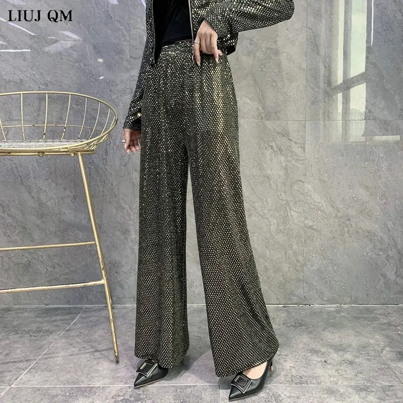 Draping Sequin Party Wide-leg Pants Women's Autumn 2022 New Elastic High Waist Trousers Loose Casual Pants Women Trend
Draping Sequin Party Wide-leg Pants Women's Autumn 2022 New Elastic High Waist Trousers Loose Casual Pants Women Trend