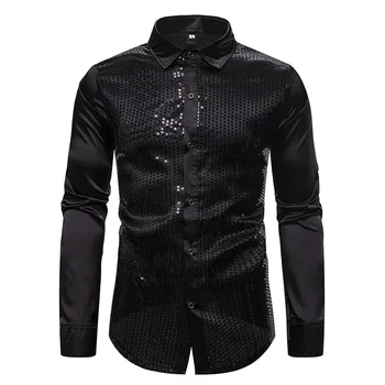 2019 autumn men's shirt sequined performance nightclub men's wear emcee European and American men's lapel long-sleeved shirt
2019 autumn men's shirt sequined performance nightclub men's wear emcee European and American men's lapel long-sleeved shirt