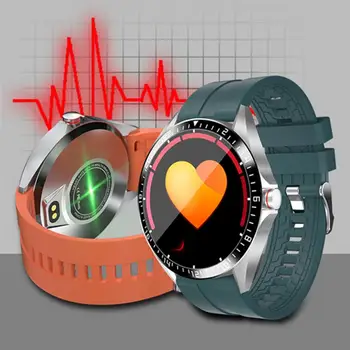 GW16 Full Round Touch Screen Smart Watch Wristband Thermometer Immunity HR Blood Pressure O2 Monitor Weather Display SmartWatch