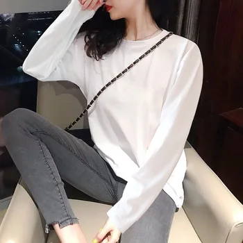 T-Shirts 2020 Autumn and winter Women cotton T-Shirt Solid Color Loose Base Casual Long Sleeve O-Neck Tees Tops
T-Shirts 2020 Autumn and winter Women cotton T-Shirt Solid Color Loose Base Casual Long Sleeve O-Neck Tees Tops