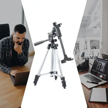 Silver Aluminum Alloy Universal 4-Section Triangle Bracket Floor Stand Adjustable Holder Tripod Live Selfie Tripod For Tablet Pc 
Silver Aluminum Alloy Universal 4-Section Triangle Bracket Floor Stand Adjustable Holder Tripod Live Selfie Tripod For Tablet Pc
