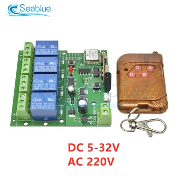 DC 5V-32V 220V 4 Channel Wifi Relay Module 433Mhz Wireless Remote Control Switch Self-Lock 12V 24V For Smart Home APP Control
DC 5V-32V 220V 4 Channel Wifi Relay Module 433Mhz Wireless Remote Control Switch Self-Lock 12V 24V For Smart Home APP Control