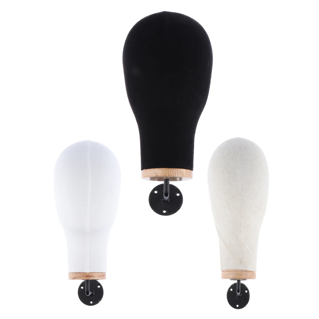 3pcs Wall Mount Canvas Block Mannequin Head Wig Making Display Manikin 21'' 3pcs Wall Mount Canvas Block Mannequin Head Wig Making Display Manikin 21''