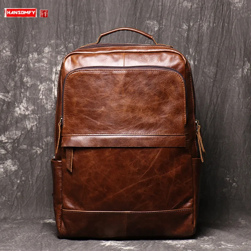 Vintage Cowhide Leather Men backpack large capacity 15.6 inch laptop bag soft leather travel backpacks school bags 2022 new
Vintage Cowhide Leather Men backpack large capacity 15.6 inch laptop bag soft leather travel backpacks school bags 2022 new