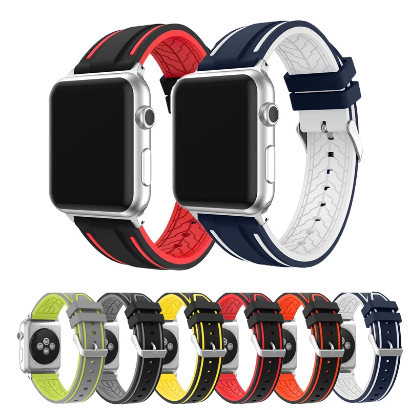 Silicone Men Sports Watchband For iWatch Series 4 3 2 1 Strap Accessories For Apple Watch band 42/38/40/44mm Tire Texture Strap
Silicone Men Sports Watchband For iWatch Series 4 3 2 1 Strap Accessories For Apple Watch band 42/38/40/44mm Tire Texture Strap