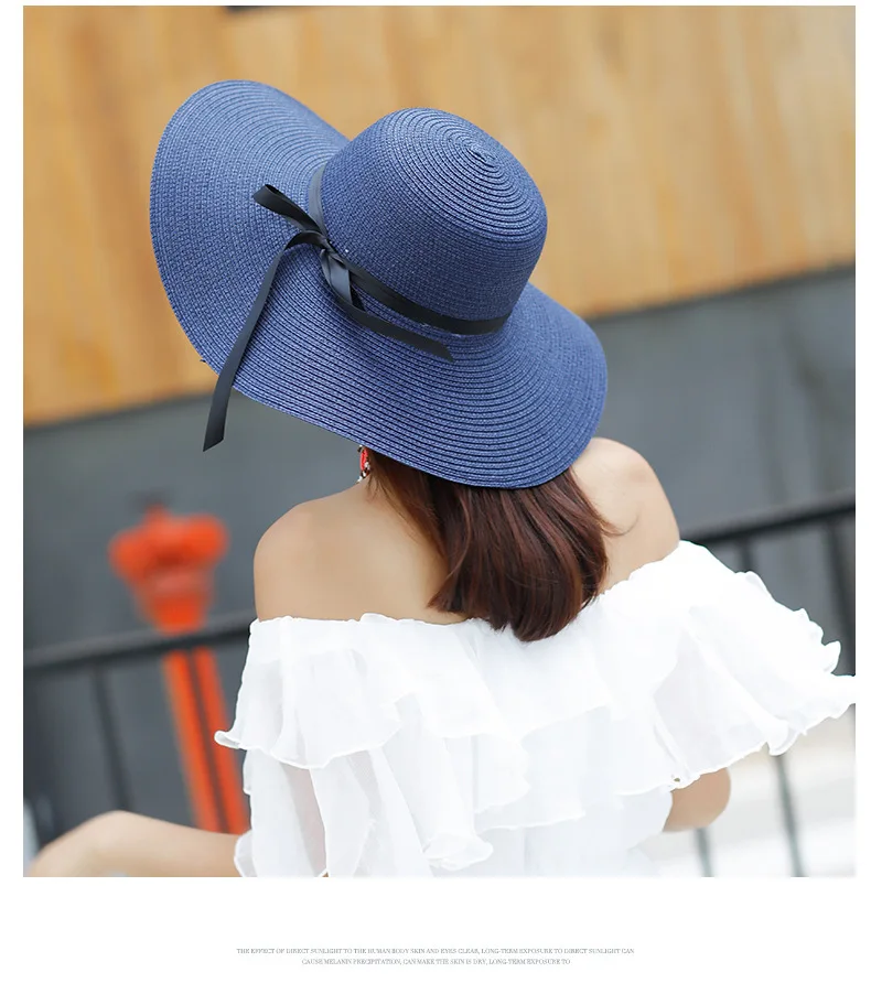 2019 Summer Wide Brim Straw Hats Big Sun Hats For Women UV Protection Floppy Beach Hats Ladies Bow Straw Hats Outdoor Travel 2019 Summer Wide Brim Straw Hats Big Sun Hats For Women UV Protection Floppy Beach Hats Ladies Bow Straw Hats Outdoor Travel