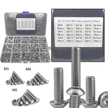 800Pcs Screws Nuts Set M3 M4 M5 Stainless Steel Flat Head / Button Head Hex Socket Head Cap Bolts Screws Nuts Assortment Kit
800Pcs Screws Nuts Set M3 M4 M5 Stainless Steel Flat Head / Button Head Hex Socket Head Cap Bolts Screws Nuts Assortment Kit