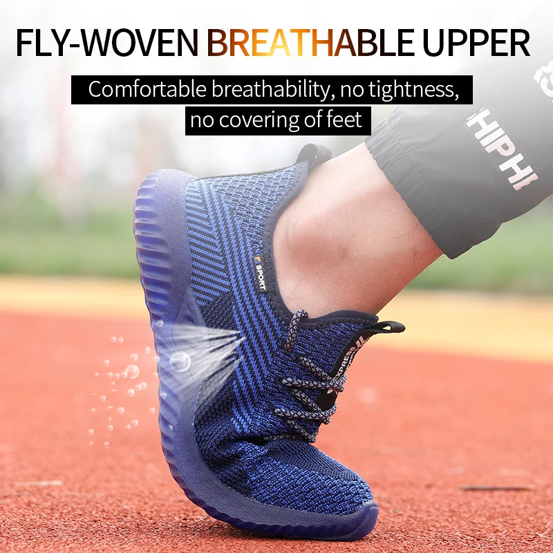 Men Steel Toe Safety Work Shoes Breathable Lightweight Comfortable Industrial Construction Shoes Puncture Proof Antislip image 8