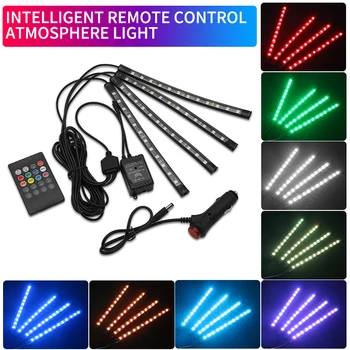 4pcs 18LED Car Interior Neon Light LED Multi Color Decor Lamp Wireless Remote Control heptachromic Chromotropic ambient lamp
4pcs 18LED Car Interior Neon Light LED Multi Color Decor Lamp Wireless Remote Control heptachromic Chromotropic ambient lamp