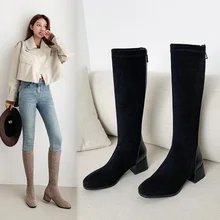 2021 Stretch Women's Boots Fashion Knee High Boots Faux Suede High Heels Autumn Winter Plush Woman Shoes Size 34-42 Black
2021 Stretch Women's Boots Fashion Knee High Boots Faux Suede High Heels Autumn Winter Plush Woman Shoes Size 34-42 Black