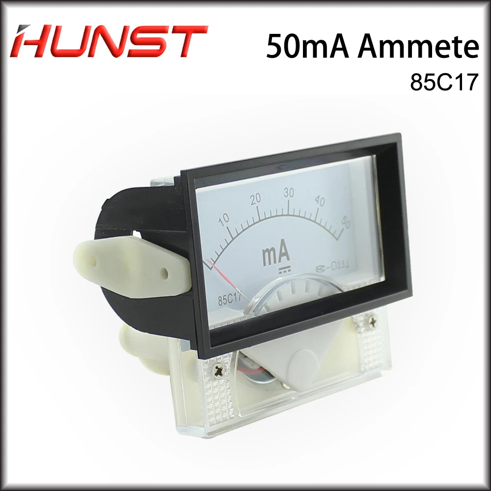 

Hunst 50mA Ammeter 85C17 DC 0-50mA Analog Amp Panel Meter Current for CO2 Laser Engraving Cutting Machine
