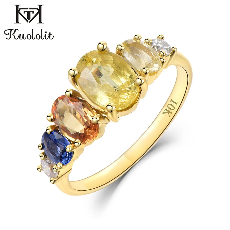 Kuololit Natural Sapphire Moissanite 10K Solid Gold Ring for Women Customize Yellow Gold Ring Engagement Bride Gift Fine Jewelry
Kuololit Natural Sapphire Moissanite 10K Solid Gold Ring for Women Customize Yellow Gold Ring Engagement Bride Gift Fine Jewelry