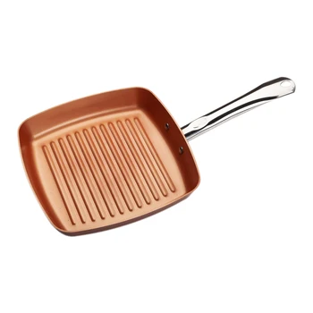Promotion! Non-Stick Square Steak Frying Pan Copper Color Aluminum Striped Frying Pan Single Bottom Aluminum Pan
Promotion! Non-Stick Square Steak Frying Pan Copper Color Aluminum Striped Frying Pan Single Bottom Aluminum Pan