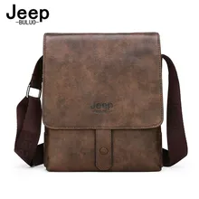 

JEEP BULUO Men's Shoulder CrossbodyBag Luxury Brands Men Leather Messenger Bags For iPad Business office Work Tote New Fashion