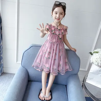 Girls Dress Summer Foreign Dress Shoulder Children's Clothing Little Girl Princess Dress Children's 12 Summer Camisole Dress 
Girls Dress Summer Foreign Dress Shoulder Children's Clothing Little Girl Princess Dress Children's 12 Summer Camisole Dress