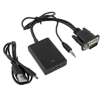 VGA to HDMI Adapter, 1080P VGA Male Input to HDMI Female Output Converter with o and Power Supply Port
VGA to HDMI Adapter, 1080P VGA Male Input to HDMI Female Output Converter with o and Power Supply Port