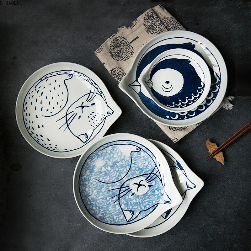 Japanese Style Ceramic Teardrop Plates Dishes Sets Fruit Tableware Creative Design Cute Cartoon Lucky Cat Pattern
Japanese Style Ceramic Teardrop Plates Dishes Sets Fruit Tableware Creative Design Cute Cartoon Lucky Cat Pattern
