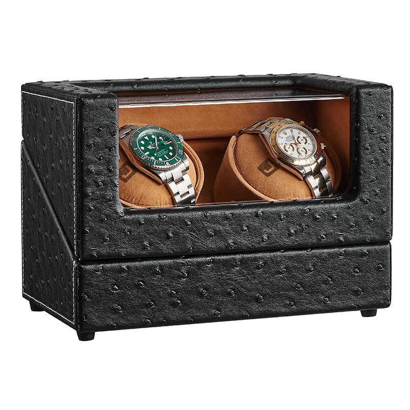 JQUEEN Black Ostrich Pattern Watch Winder with Quiet Motors 2+0 Storage High Quality
JQUEEN Black Ostrich Pattern Watch Winder with Quiet Motors 2+0 Storage High Quality