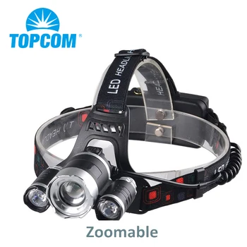 Topcom 10w LED Headlamp XML-T6 4-Mode Head Torch Zoomable Waterproof Super Bright Camping Head Light Powered by 2x18650 Battery
Topcom 10w LED Headlamp XML-T6 4-Mode Head Torch Zoomable Waterproof Super Bright Camping Head Light Powered by 2x18650 Battery